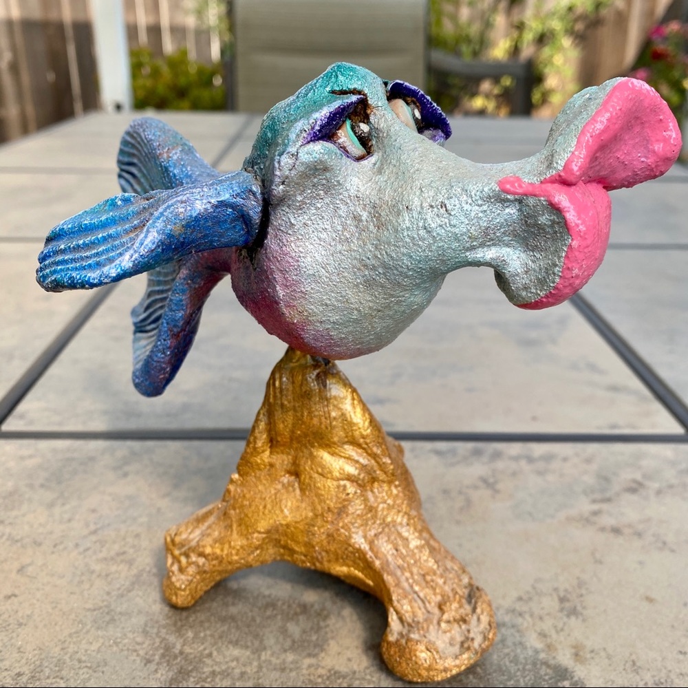 Vintage Anthropomorphic Fish Figure Art Sculpture Whimsical Folk Art - Picture 5 of 16
